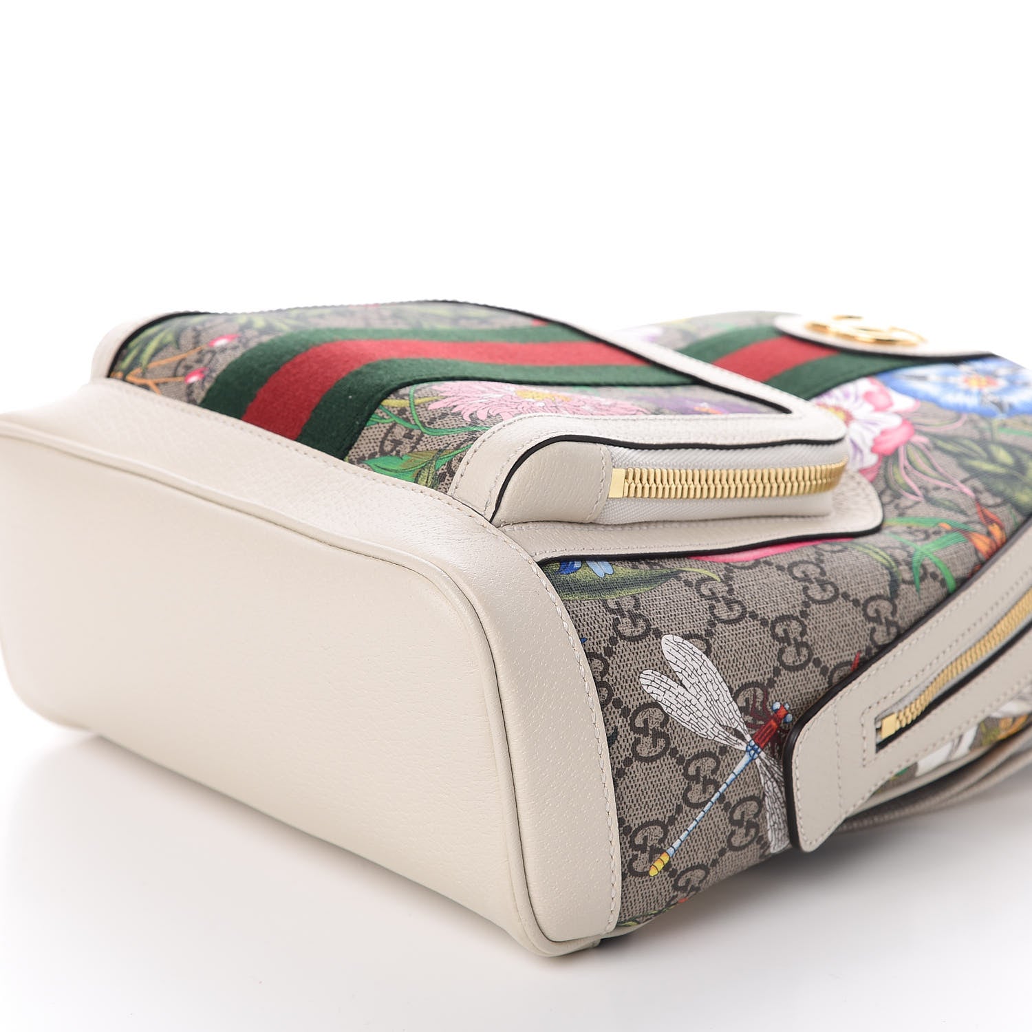 Gucci GG Supreme Monogram Flora Web Small Ophidia Day Backpack White 6 of 9