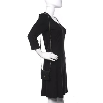 Chanel Caviar Quilted Flap Card Holder On Chain Black 2 of 10