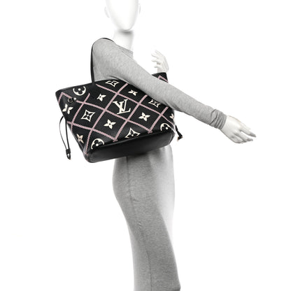 Louis Vuitton Empreinte Monogram Giant Broderies Neverfull MM Black 2 of 10