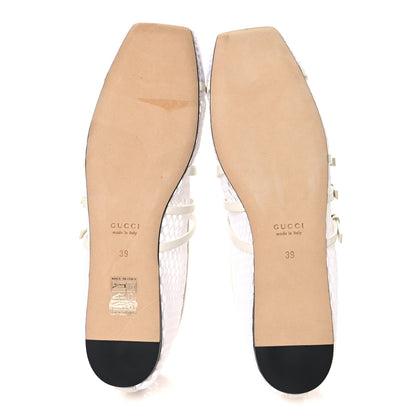 Gucci Video Net Nappa Horsebit Ballerina Flats 39 Great White 6 of 10