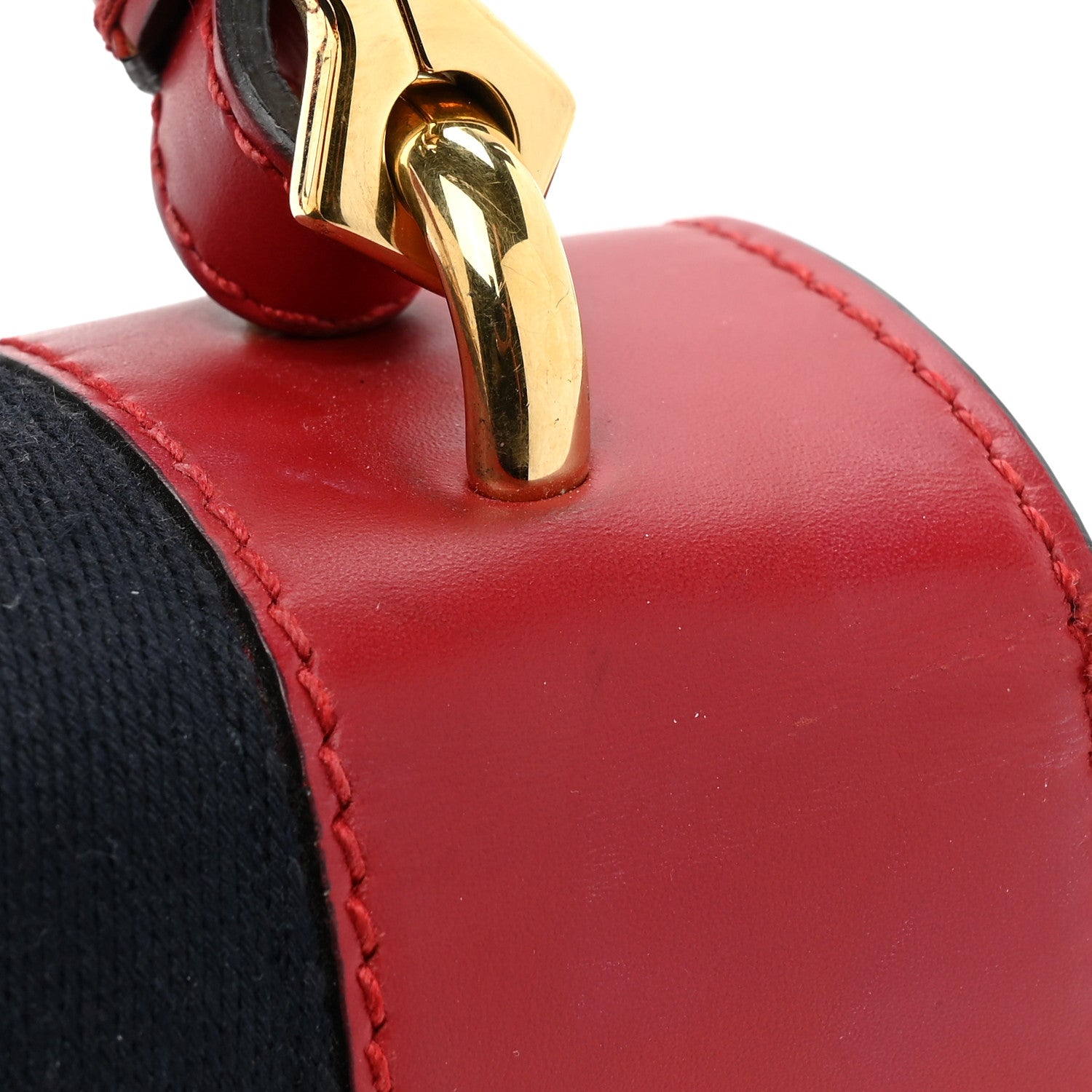 Gucci Calfskin Mini Sylvie Top Handle Bag Hibiscus Red 12 of 13