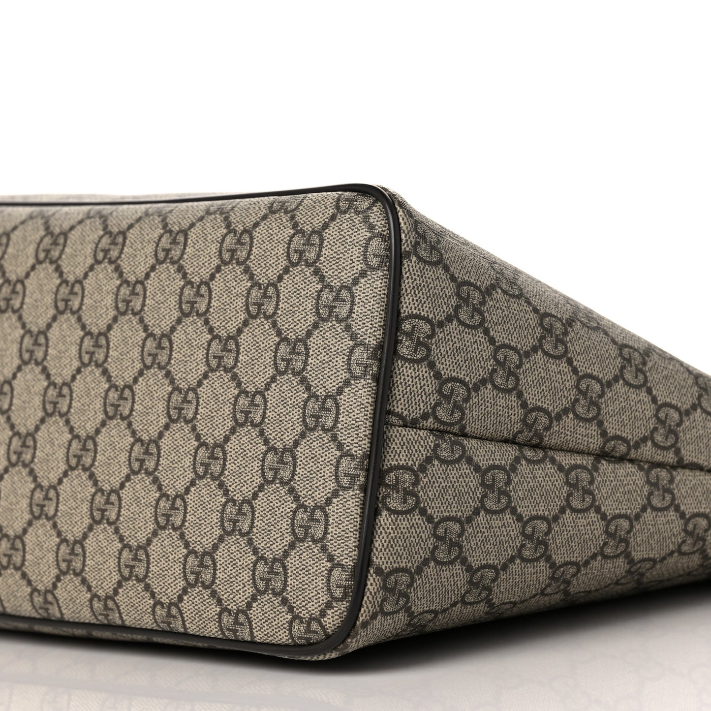 GG Supreme Monogram Medium Zippered Tote Dark Brown