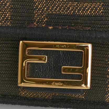 Fendi Fabric Jacquard FF 1974 Nano Baguette Charm Tobacco Moro Black 12 of 14