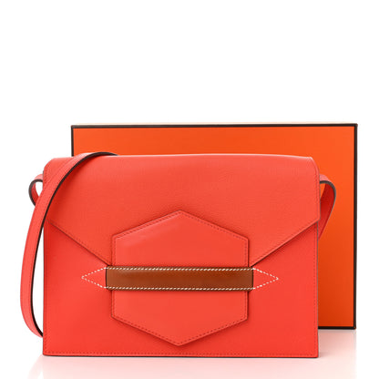 Hermes Epsom Evercolor Tadelakt Barenia Faco II Clutch Orange Poppy Fauve 11 of 11