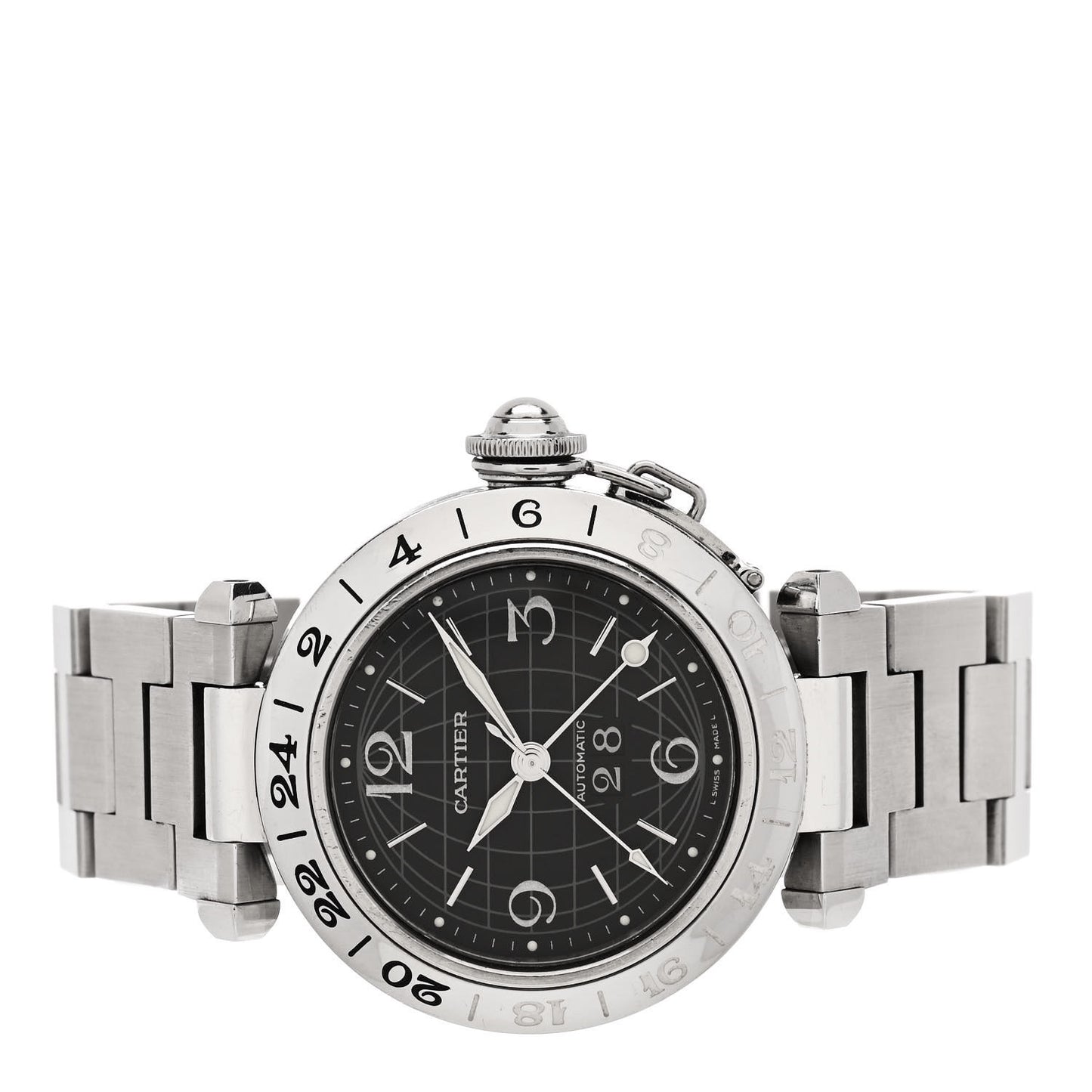 Stainless Steel 35mm Pasha C Big Date Automatic Watch Black
