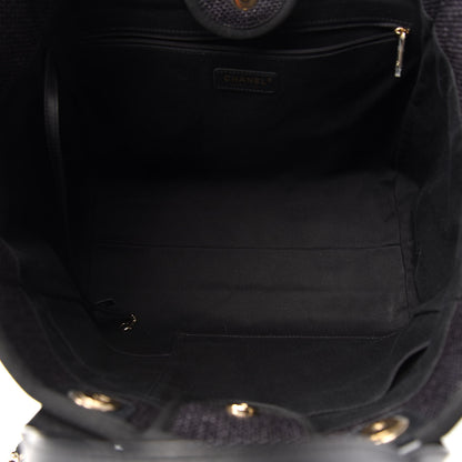 Chanel Woven Straw Raffia Medium Deauville Tote Black 5 of 11