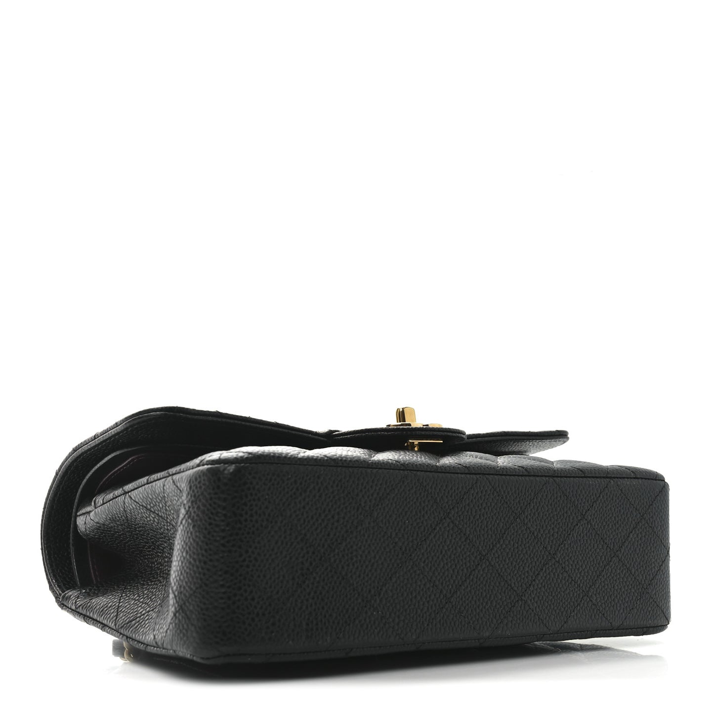 Caviar Quilted Small Double Flap Black