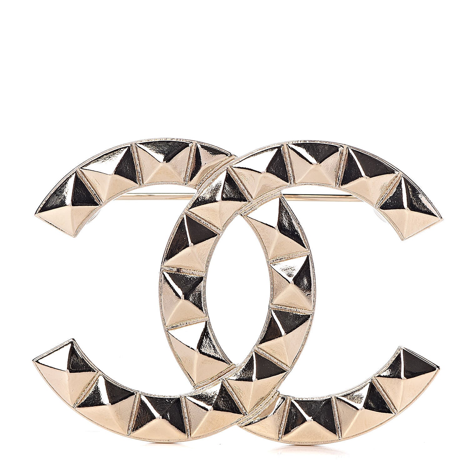 Chanel Studded CC Pin Brooch Gold 1 of 4