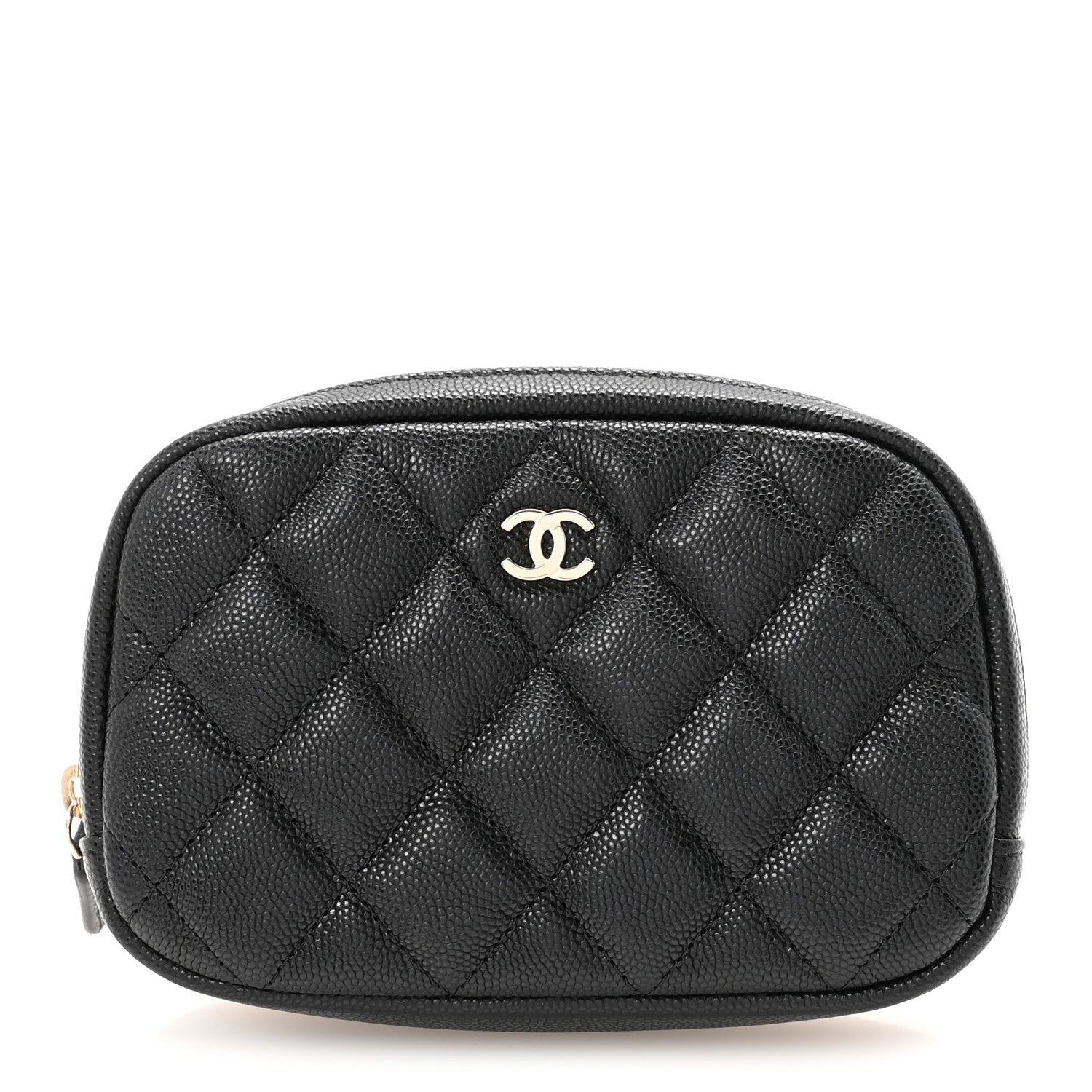 Chanel Caviar Quilted Small Curvy Pouch Cosmetic Case Black 1 of 8