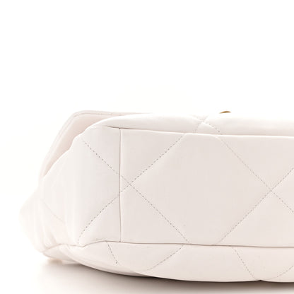 Chanel Lambskin Quilted Large Chanel 19 Flap White 9 of 10