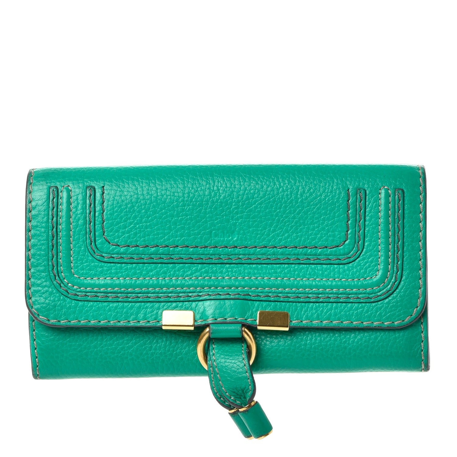 Chloe Calfskin Marcie Continental Flap Wallet Jade Green 1 of 10
