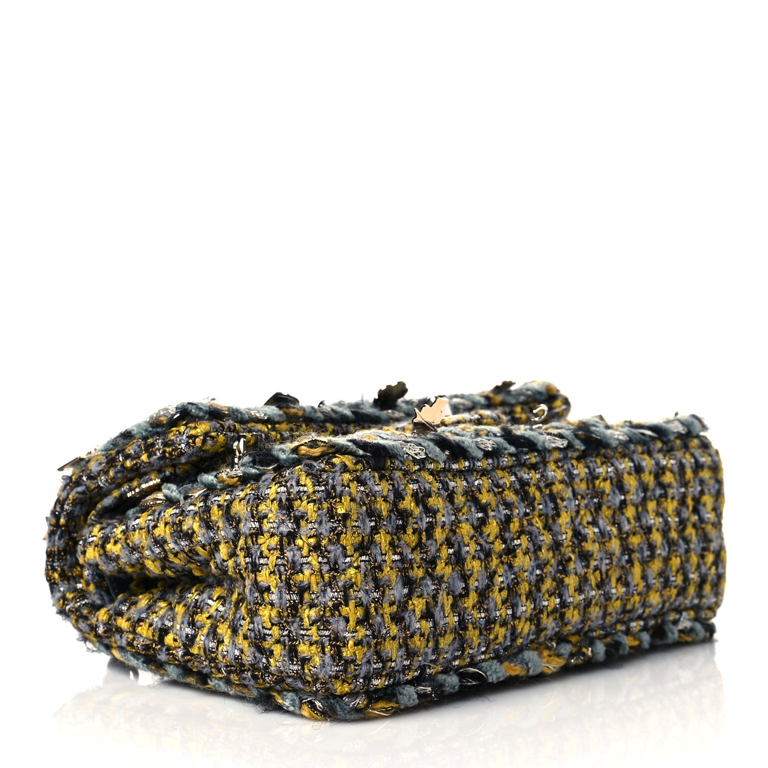 Chanel Tweed Braided Charms Small Flap Yellow Grey Black 5 of 12