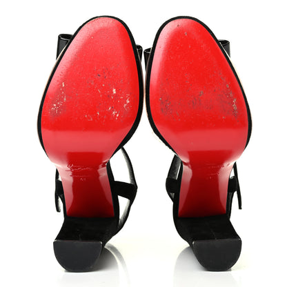 Christian Louboutin Veau Velours Patent PVC One Bow 120 Sandals 41 Black 4 of 4