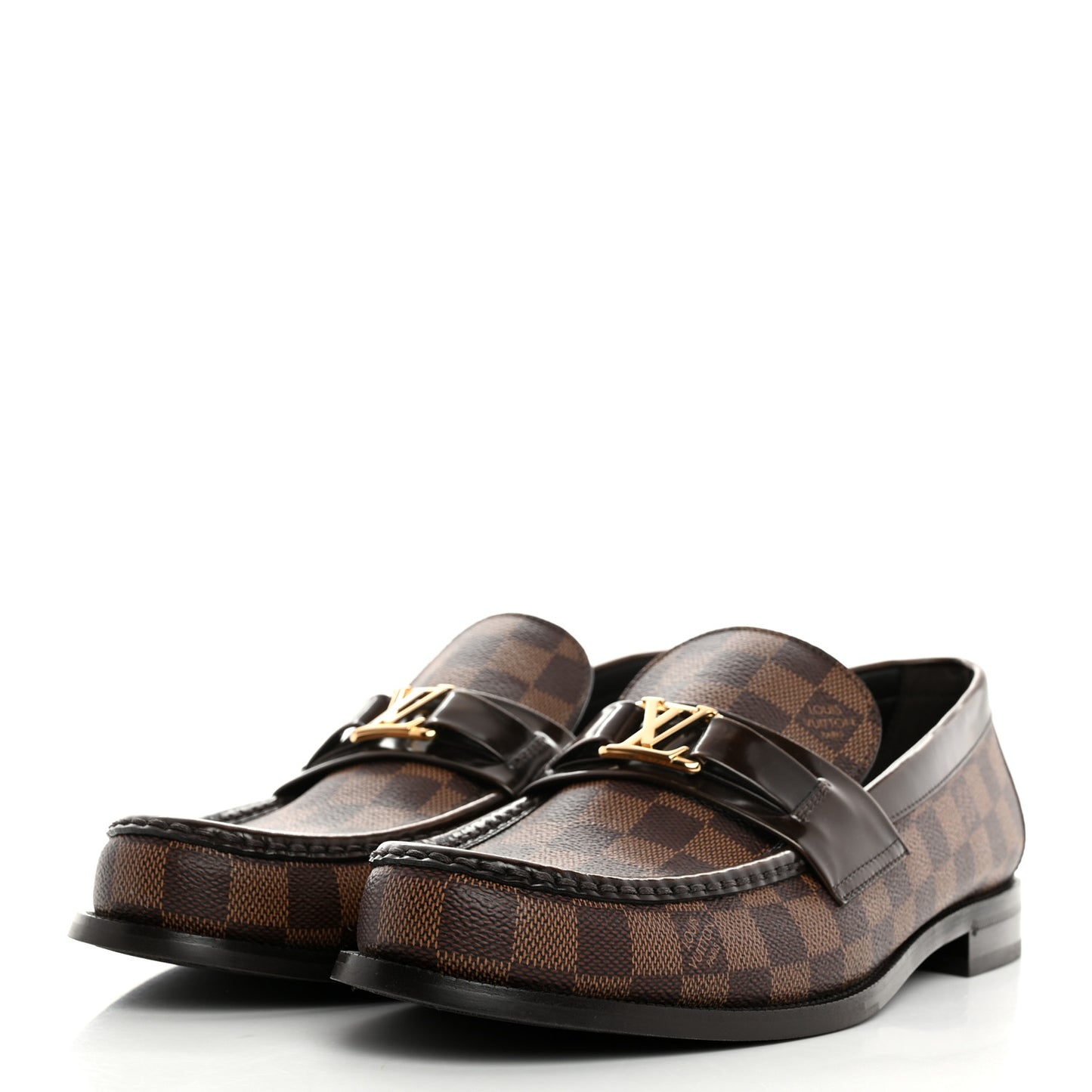 Damier Ebene Calfskin Mens Major Loafers 10.5