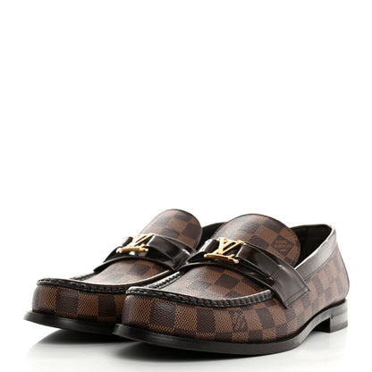 Louis Vuitton Damier Ebene Calfskin Mens Major Loafers 10.5 3 of 9