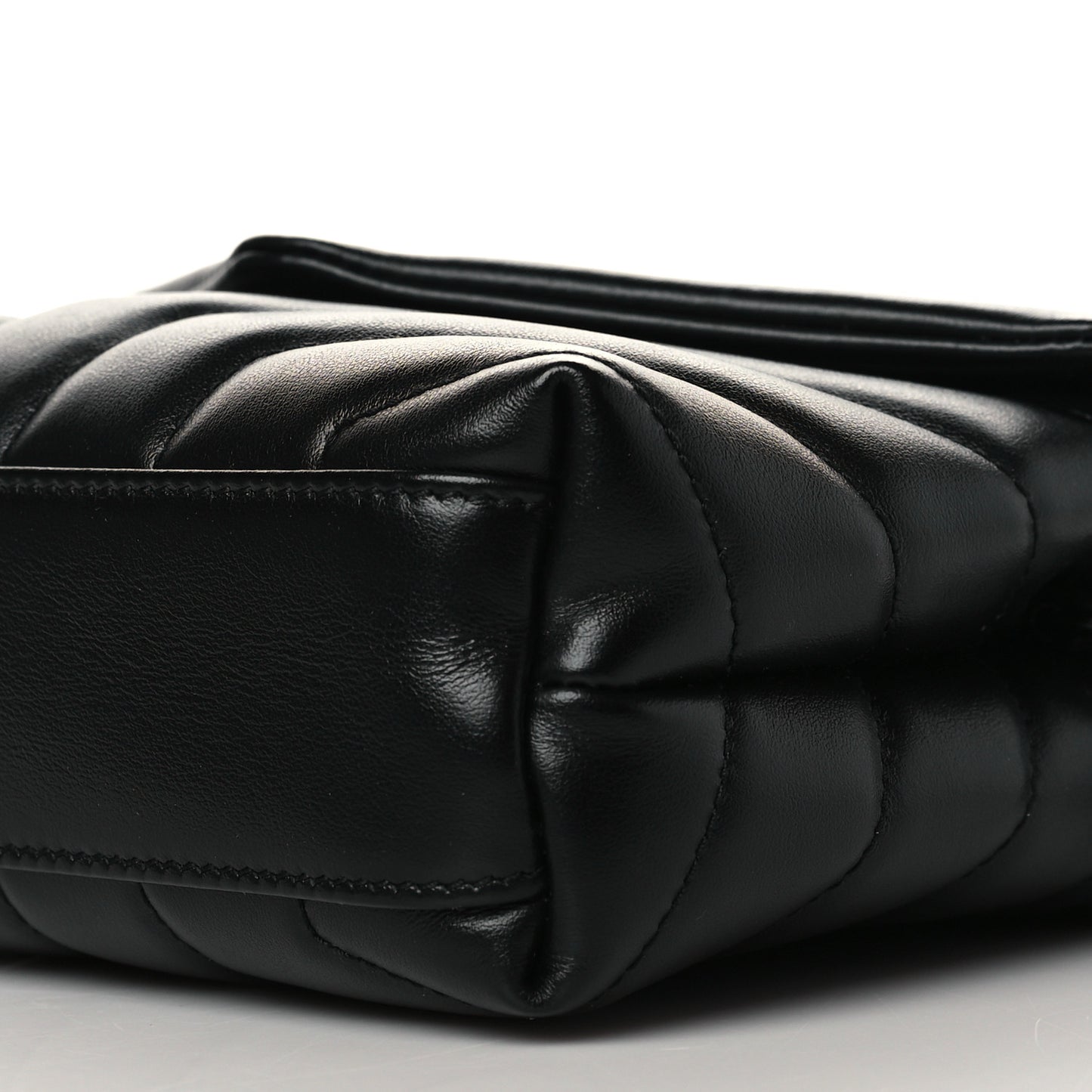 Calfskin Y Quilted Monogram Toy Loulou Crossbody Bag Black