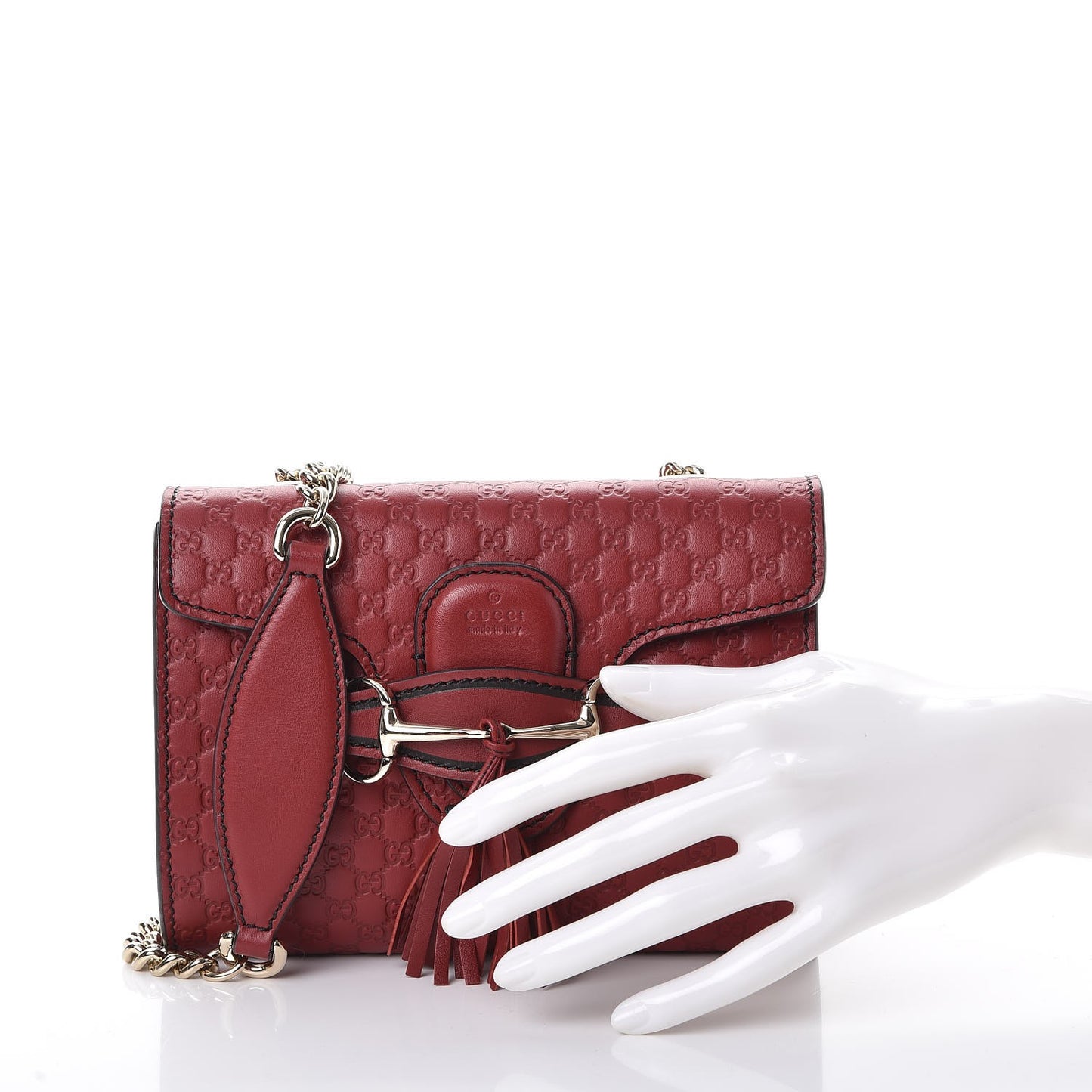 Soft Microguccissima Mini Emily Chain Shoulder Bag Rosso