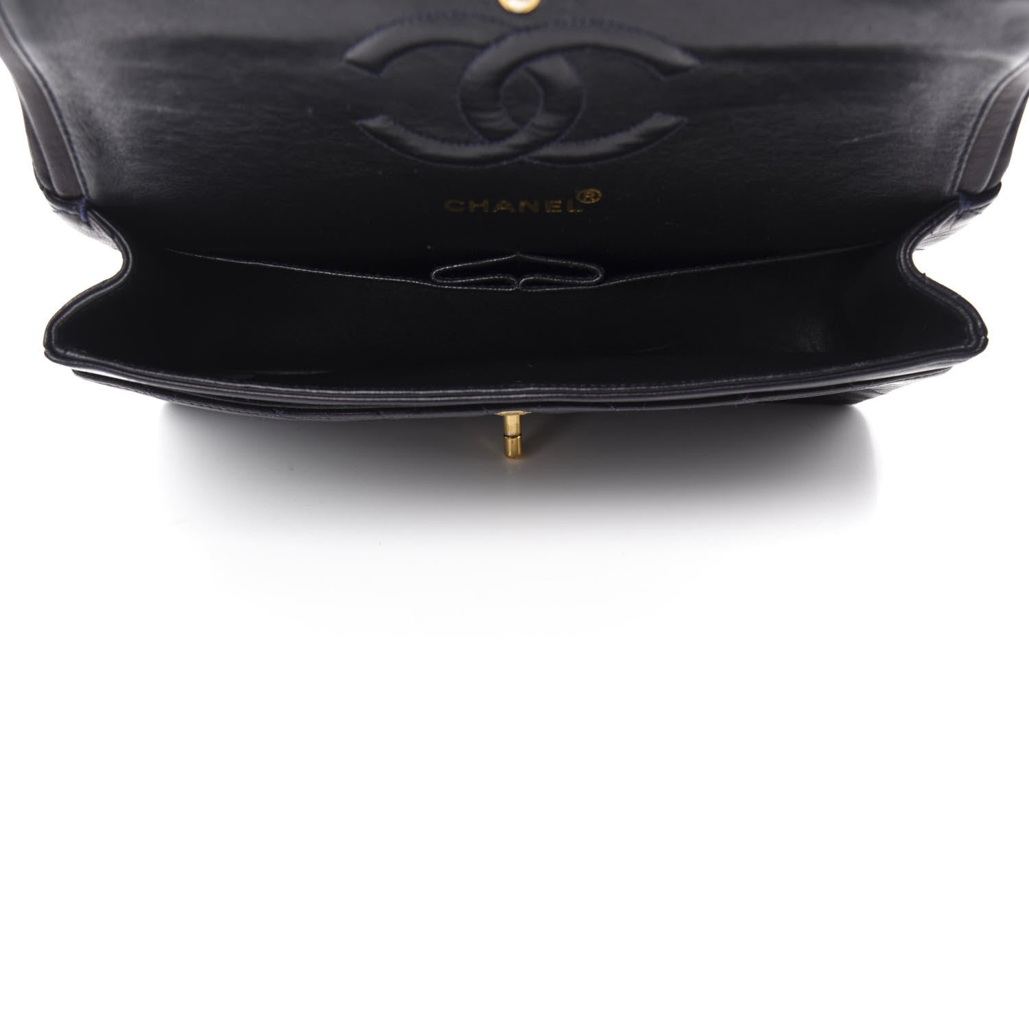 Chanel Lambskin Quilted Medium Double Flap Navy 5 of 13