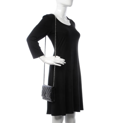 Chanel Lambskin Quilted Wallet On Chain WOC Black 2 of 9