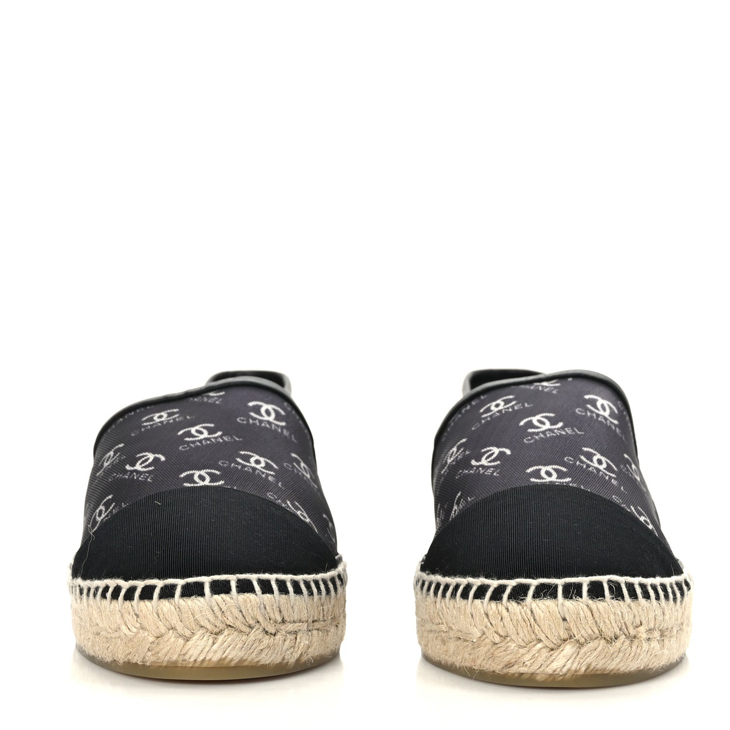 Mesh Grosgrain CC Espadrilles 41 Black White