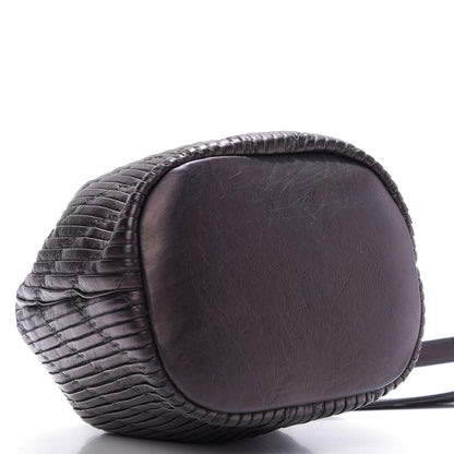 Chanel Iridescent Crumpled Calfskin Coco Pleats Small Drawstring Bag Black 4 of 9