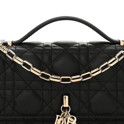 Christian Dior Lambskin Lady Dior Top Handle Clutch Black 8 of 10