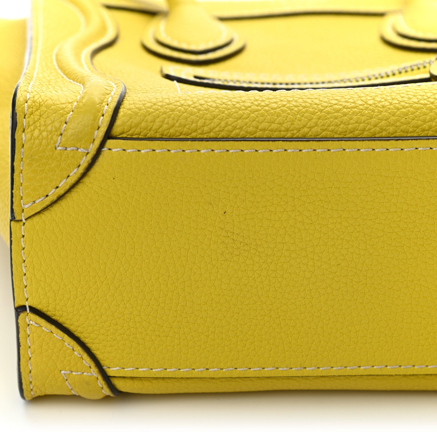 Drummed Calfskin Nano Luggage Citron