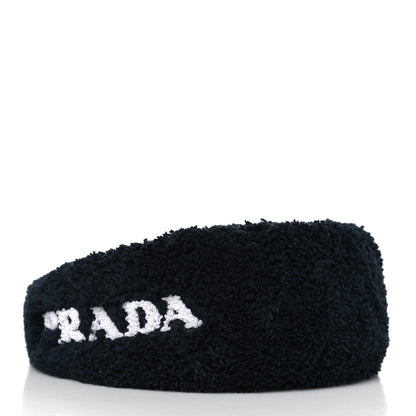 Prada Terrycloth Logo Headband Black White 4 of 6