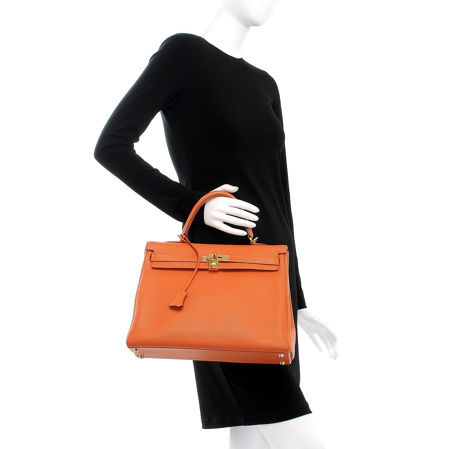 Hermes Togo Kelly Retourne 35 Orange 3 of 34