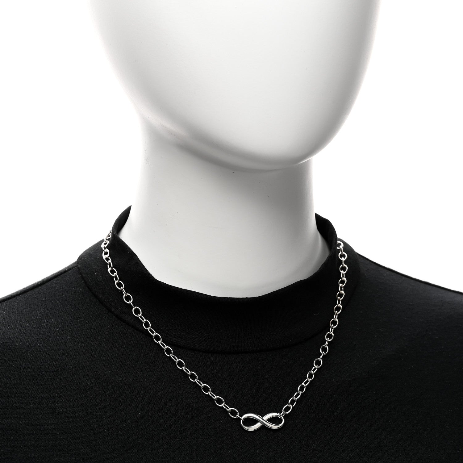 Tiffany Sterling Silver Narrow Infinity Link Necklace 2 of 4