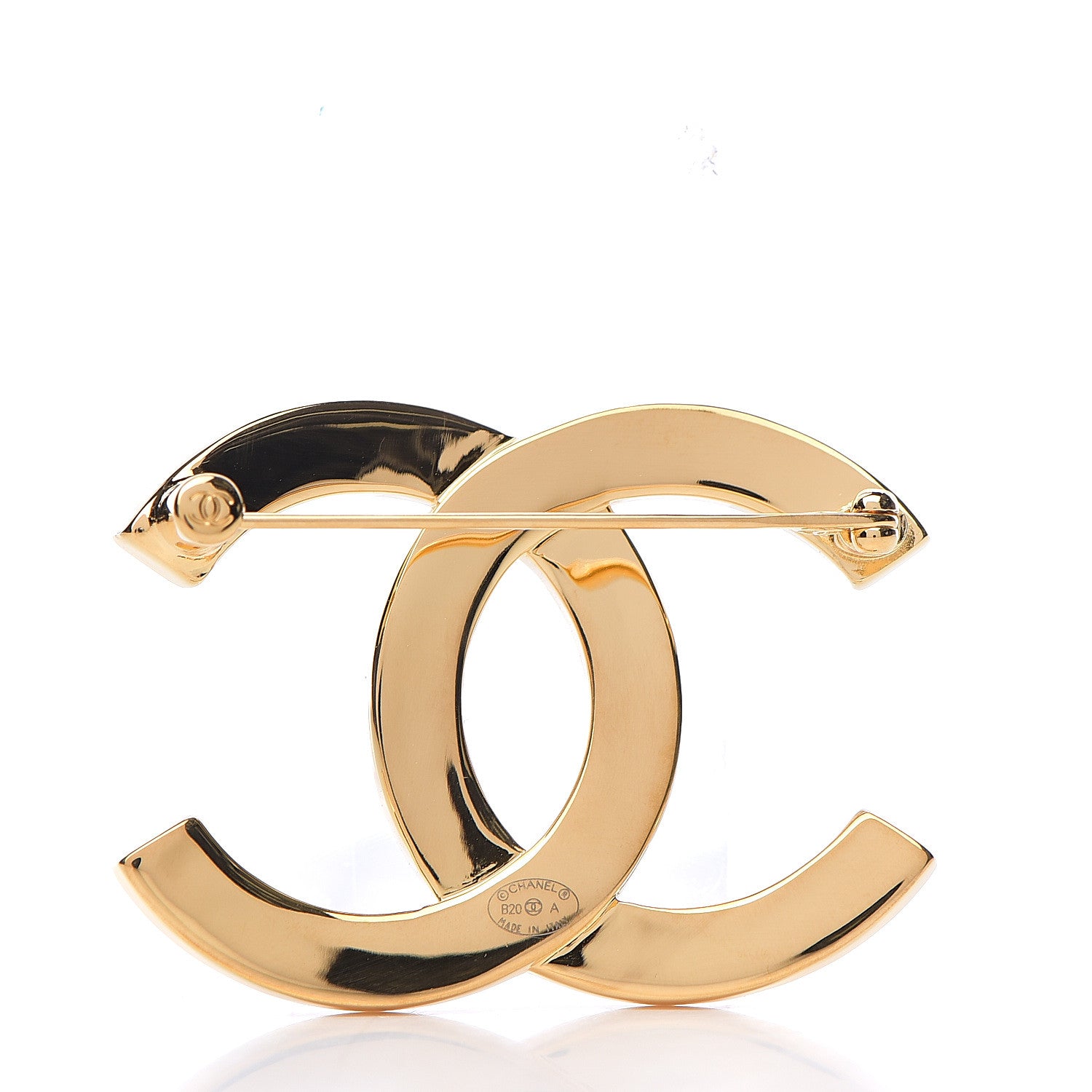 Chanel Metal Paris Button CC Large Brooch Gold 2 of 3