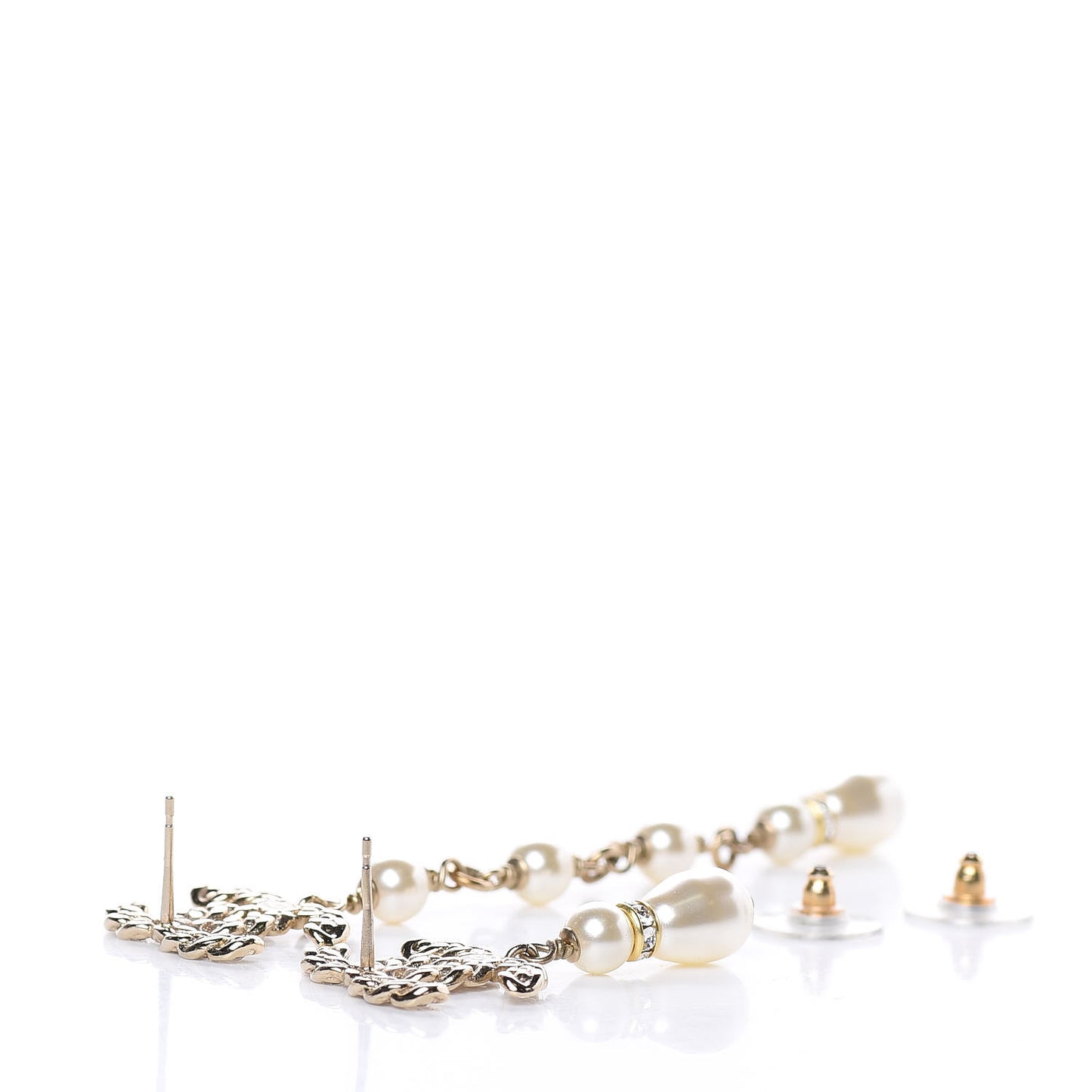 Crystal Pearl Pearls Coronation Uneven Earrings Gold