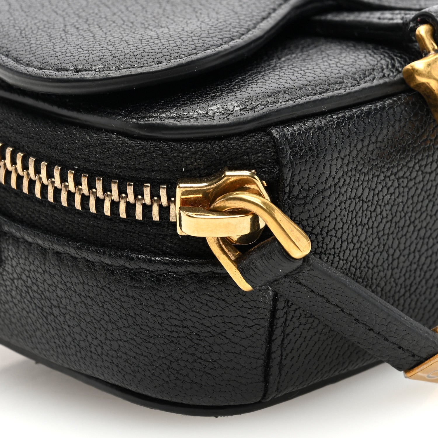 Christian Dior Goatskin Mini Saddle Pouch Black 7 of 8