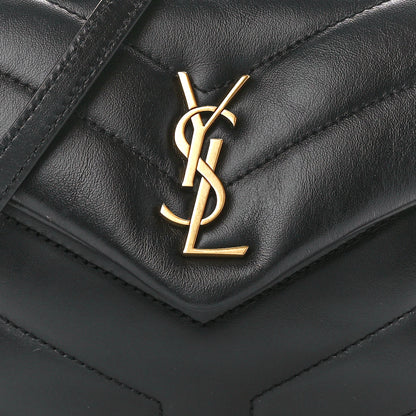Saint Laurent Calfskin Y Quilted Monogram Toy Loulou Crossbody Bag Black 9 of 12