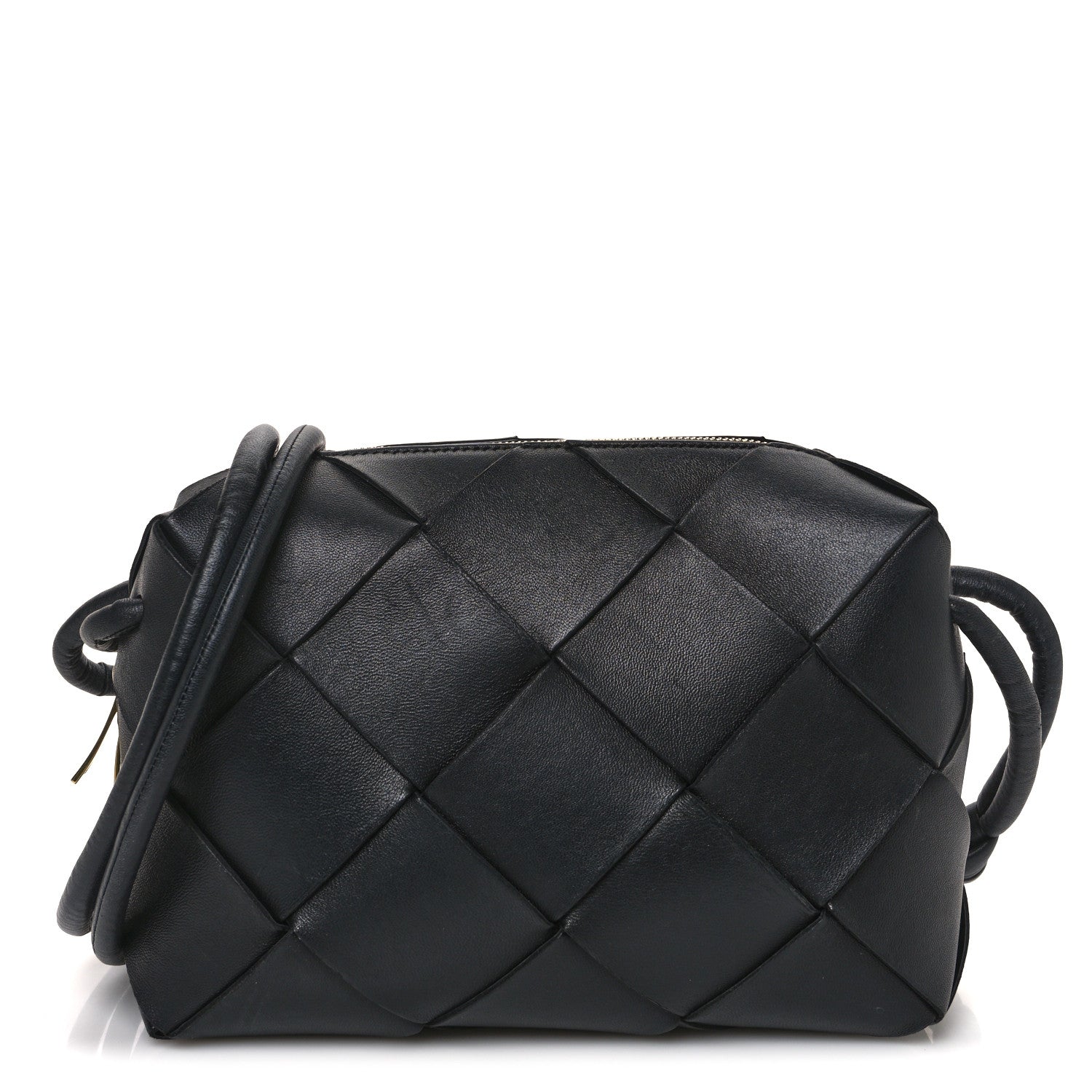 Bottega Veneta Lambskin Maxi Intrecciato Small Cassette Camera Bag Black 1 of 9