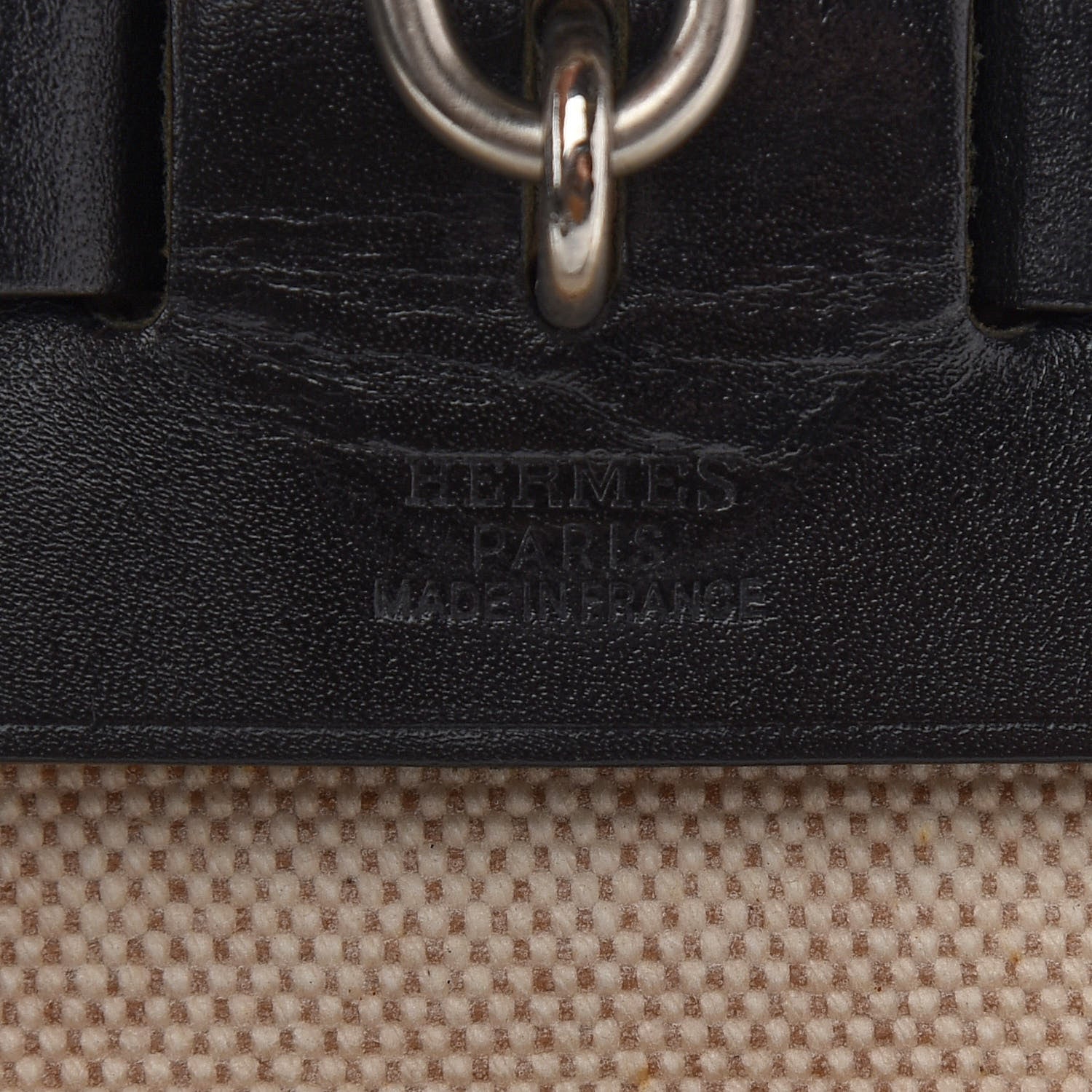 Hermes Toile Barenia Herbag 30 PM Natural Black 6 of 8