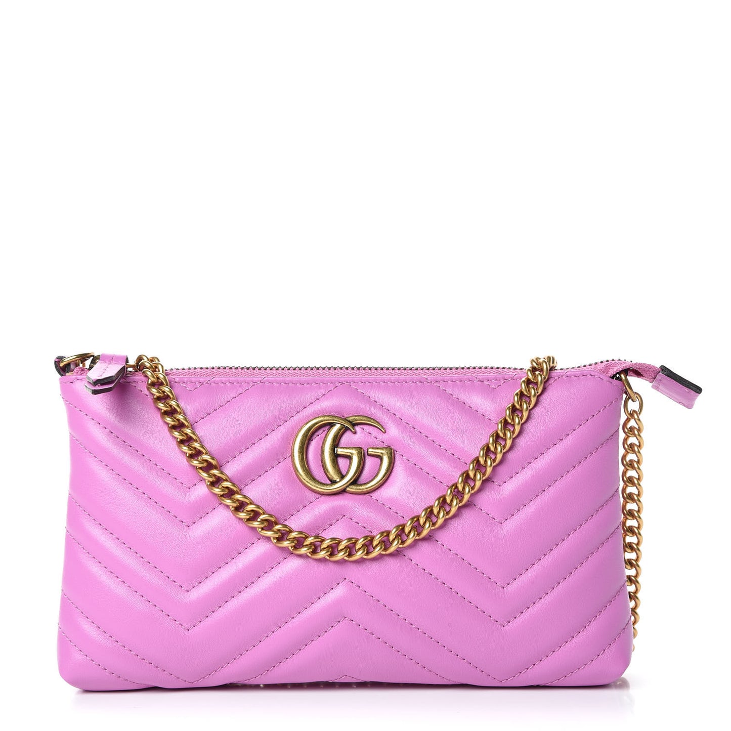 Calfskin Matelasse Mini GG Marmont Chain Bag Candy Mousse