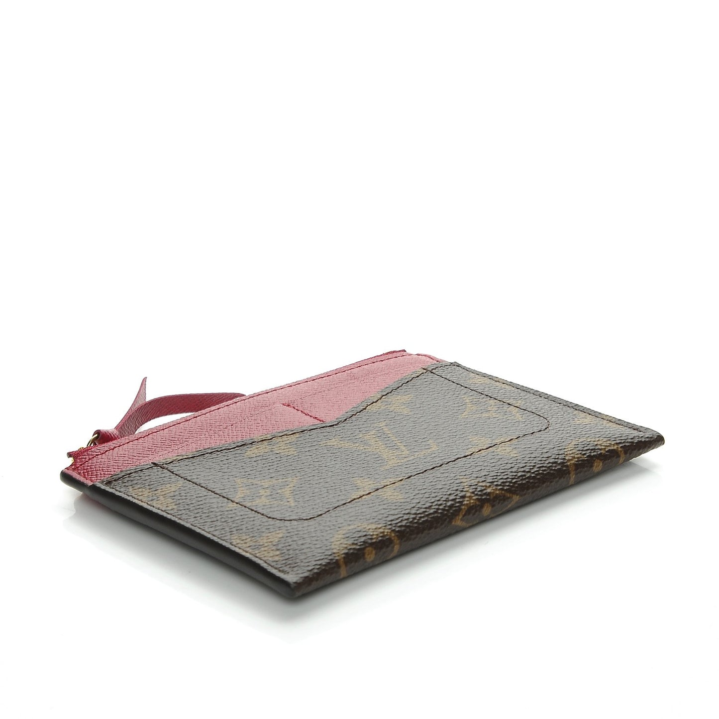 Monogram Zipped Card Holder Fuchsia
