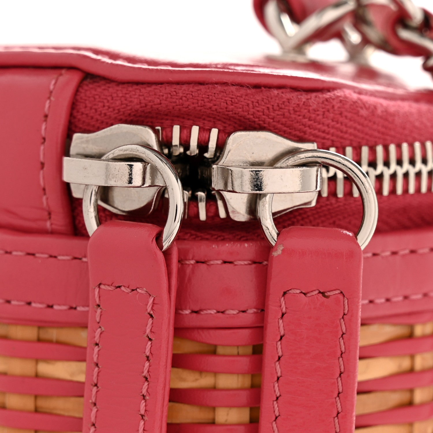 Chanel Calfskin Raffia Small Take Away Vanity Case Bag Pink Beige 12 of 12