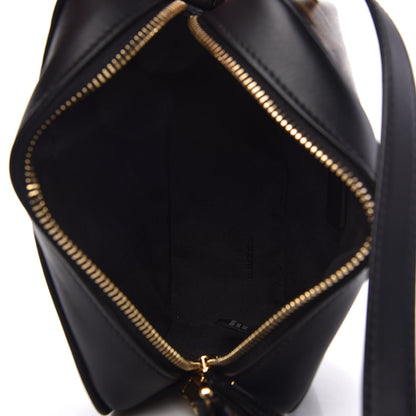 Fendi Glazed Fabric Vitello Century FF 1974 Stamp Patch Mini Camera Case Mogano Panna Black 5 of 11