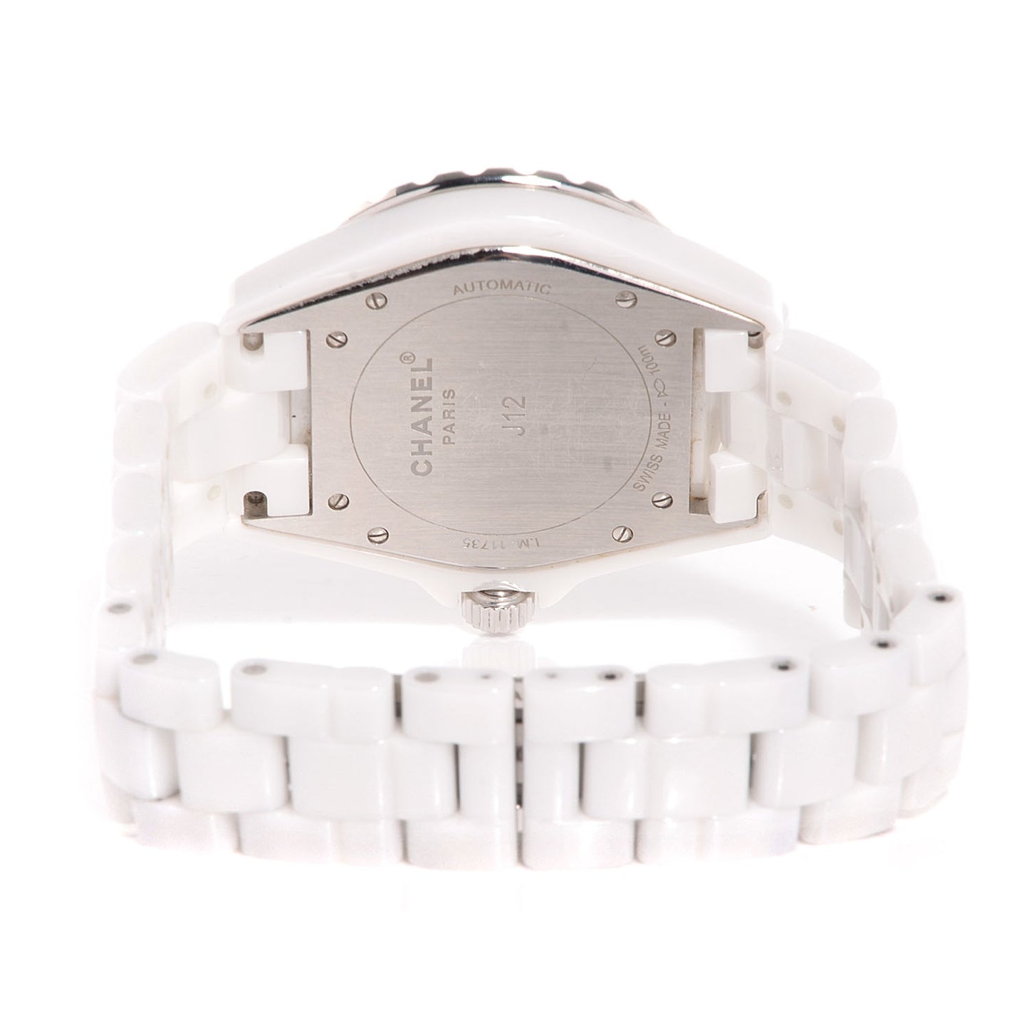 Stainless Steel Ceramic Diamond Pink Sapphire 42mm J12 Automatic Watch White