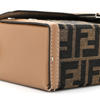 Fendi Recycled Fabric Jacquard Vitello King FF 1974 Baguette Soft Trunk Tobacco Moro Sand 10 of 14