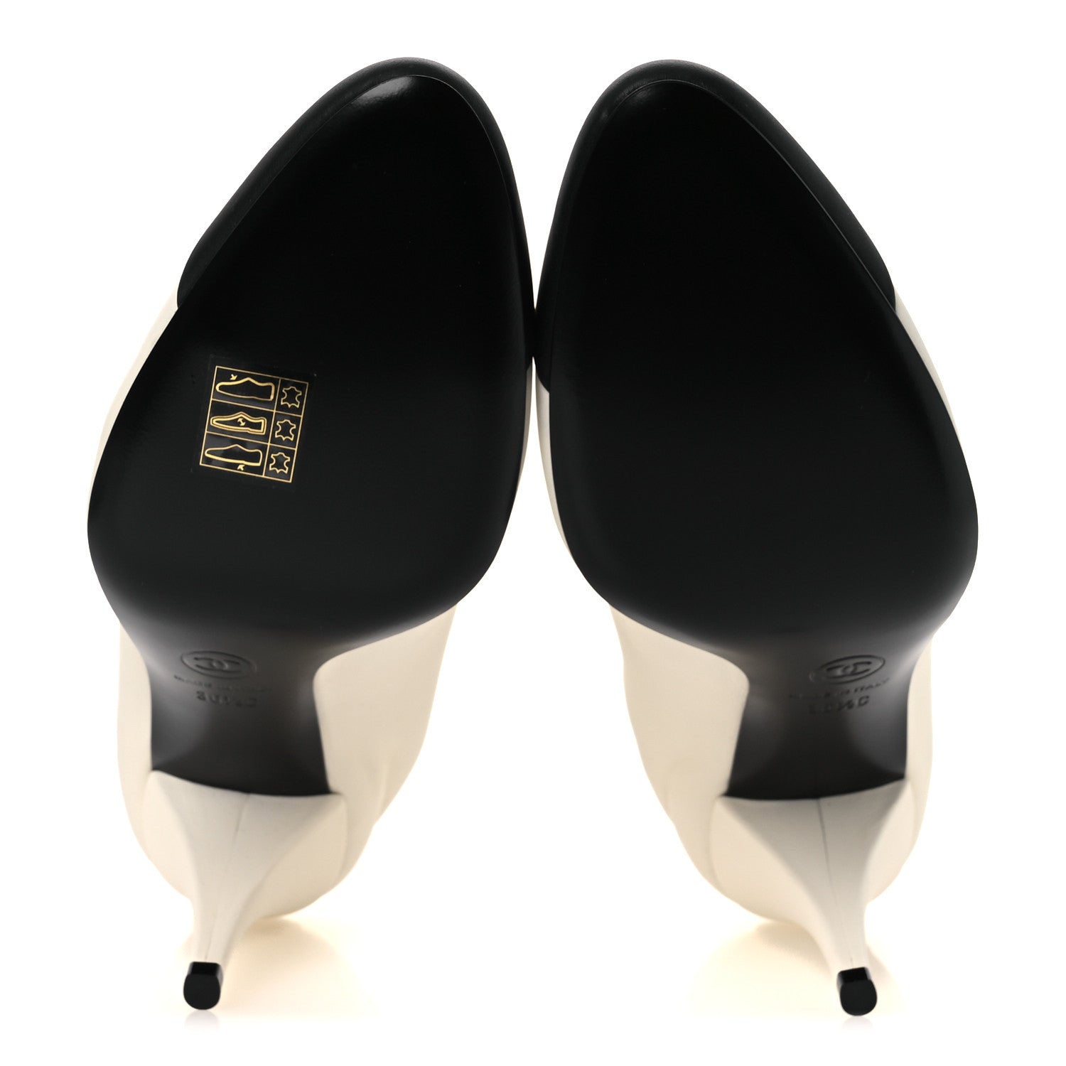 Chanel Lambskin Pumps 36.5 Ivory Black 7 of 11
