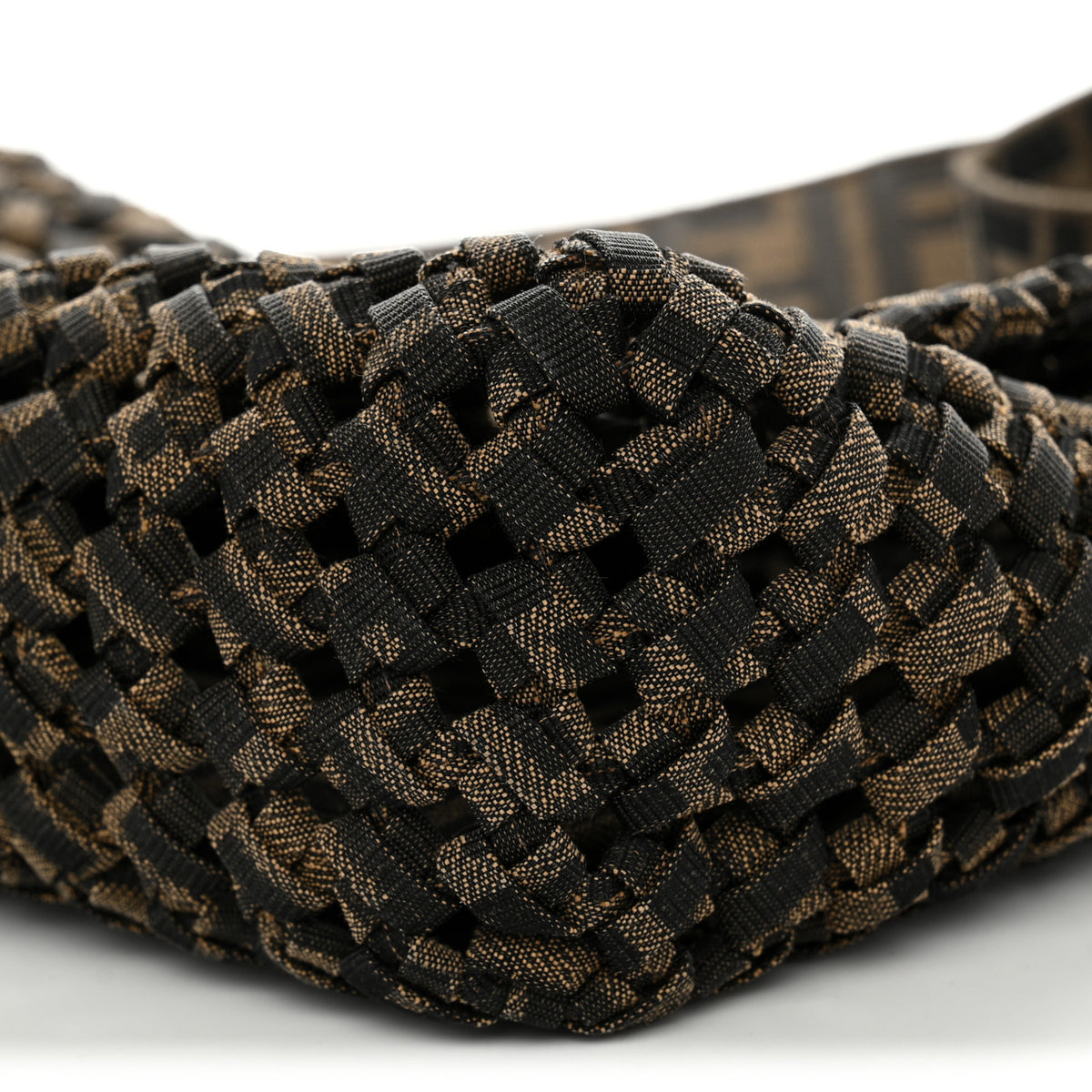 Fabric Jacquard FF 1974 Woven Knotted Baguette Tobacco Moro