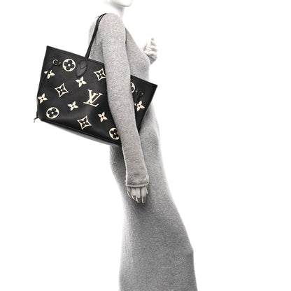 Louis Vuitton Empreinte Monogram Giant Neverfull MM Black Beige 2 of 9