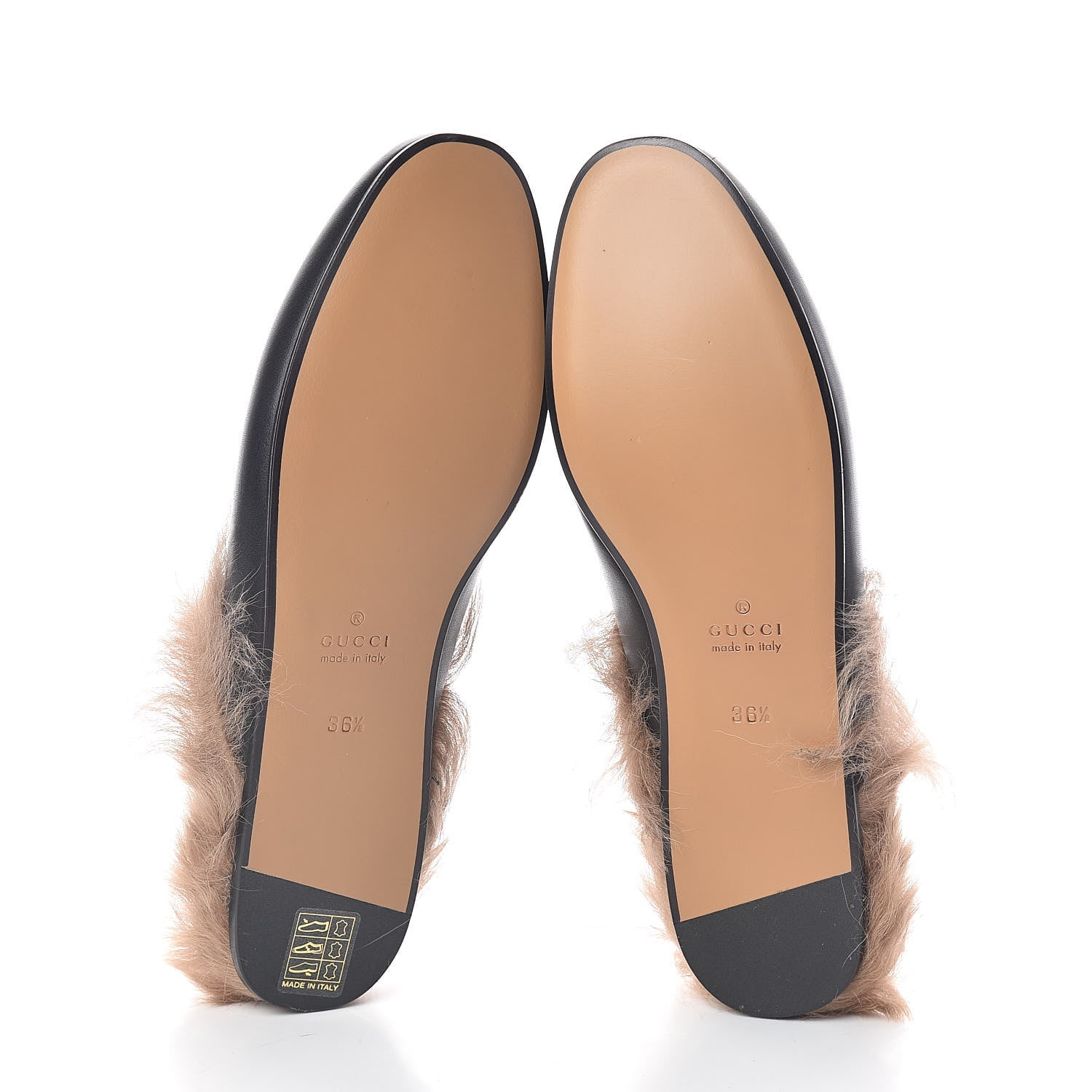 Gucci Calfskin Lambswool Tiger Embroidered Womens Princetown Slippers 36.5 Black 7 of 8