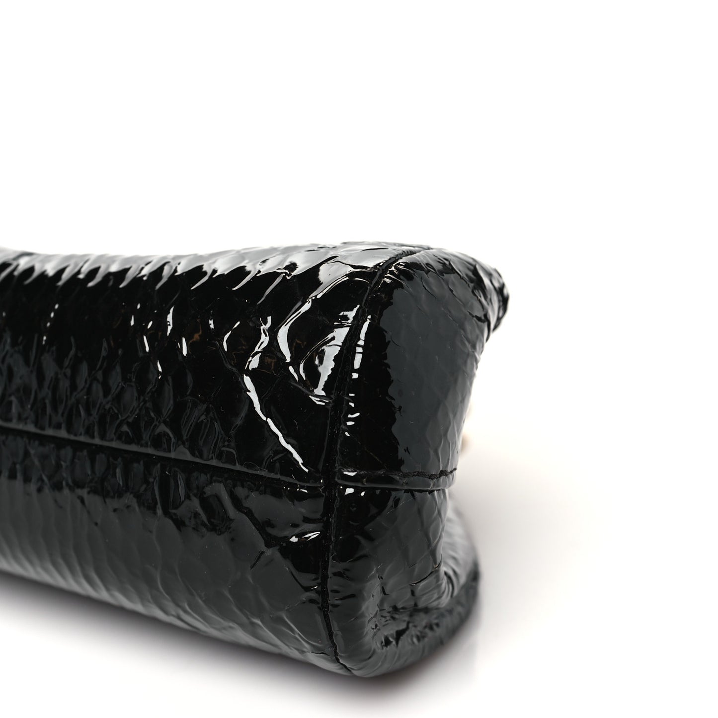 Glazed Snakeskin Timeless Clutch Black