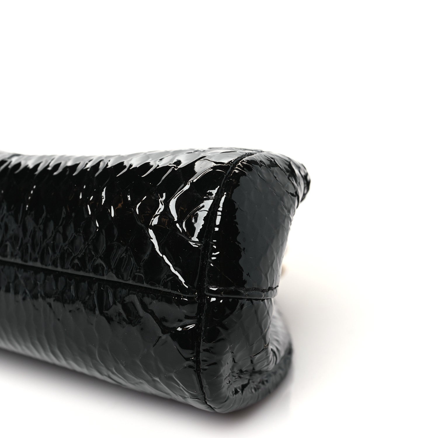 Chanel Glazed Snakeskin Timeless Clutch Black 9 of 11