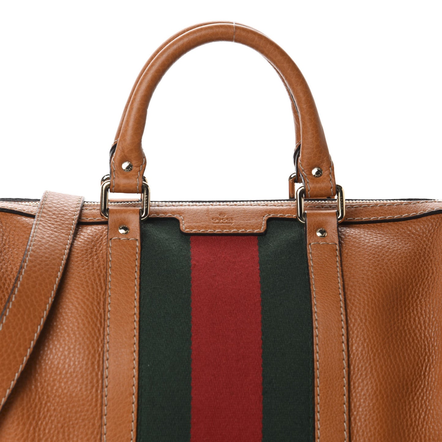 Calfskin Vintage Web Medium Boston Tobacco