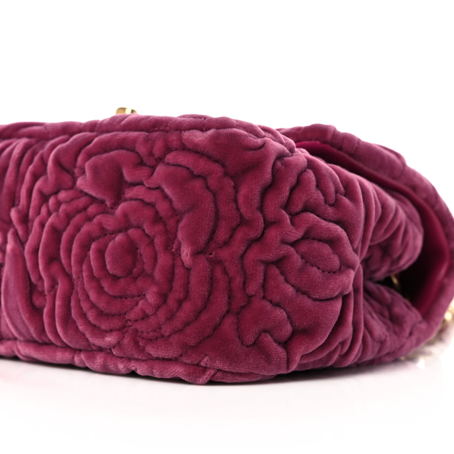 Chanel Velvet Camellia Embossed Mini Square Flap Pink 10 of 11